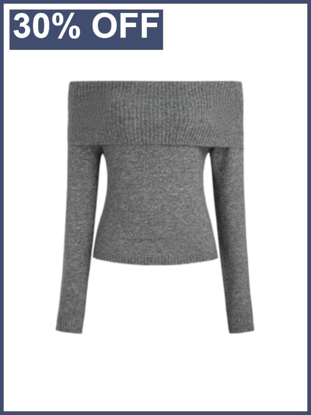 Off Shoulder Knitted Long Sleeve Cropped Pullover Sweater Women